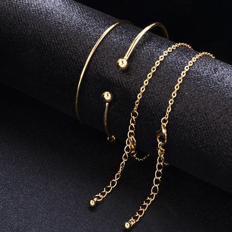 Leaves Diamond Knot Carved Hollow Bracelet