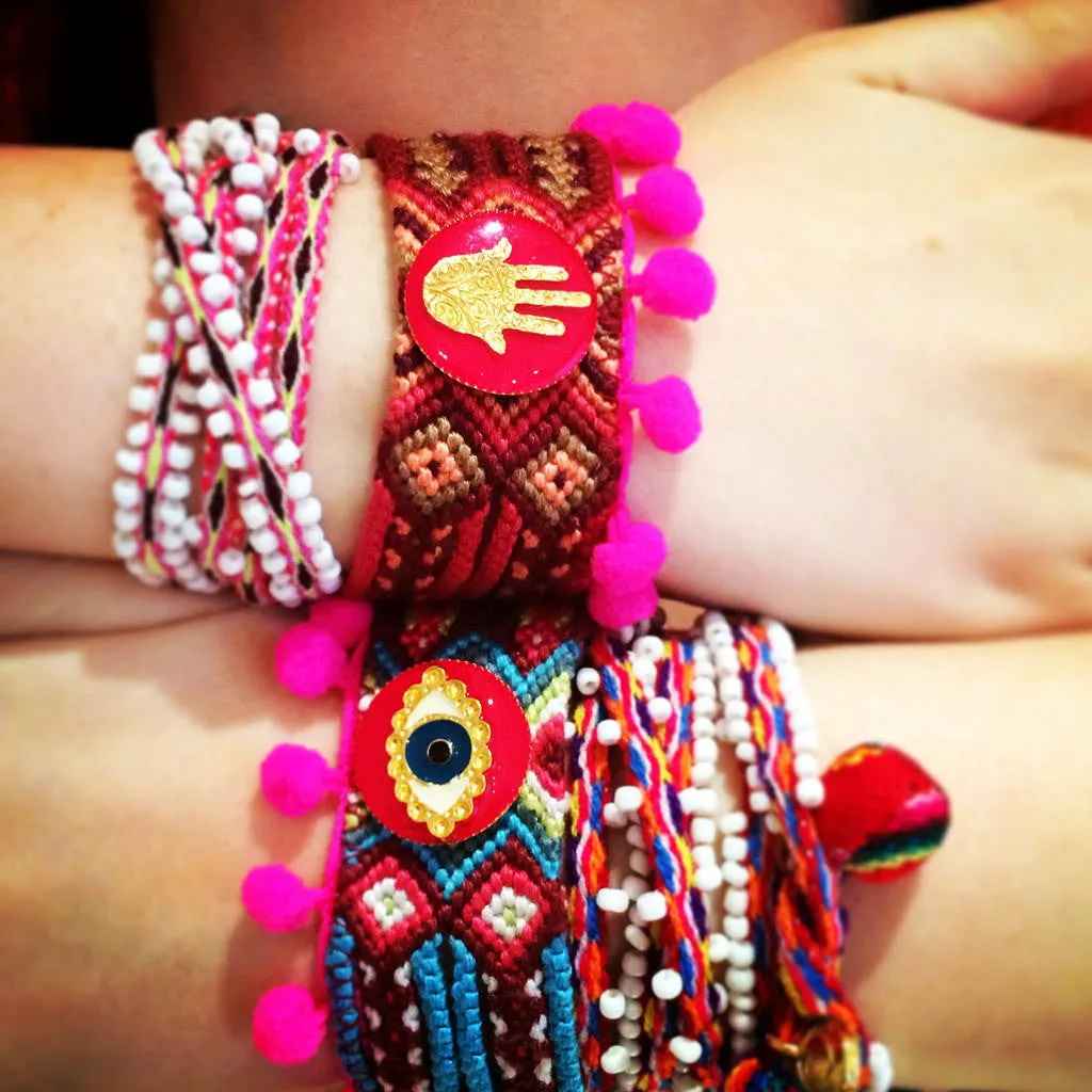 Lima Pompom Beaded Wrap Bracelet