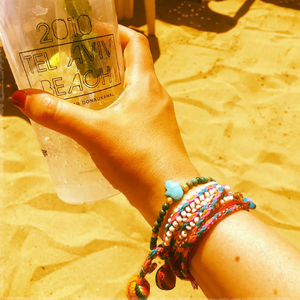 Lima Pompom Beaded Wrap Bracelet