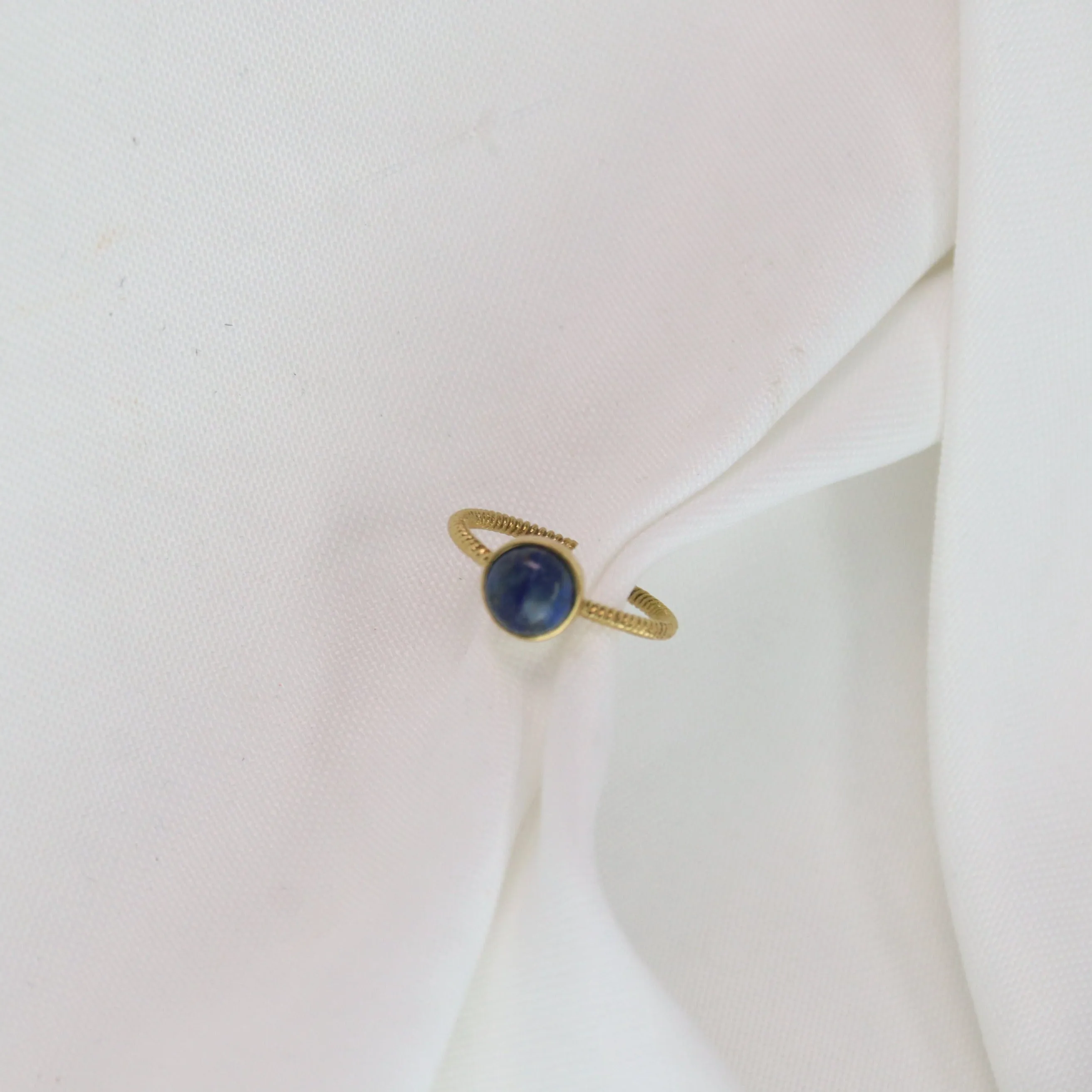 Livia | Lapis Lazuli Gold Plated Adjustable Ring