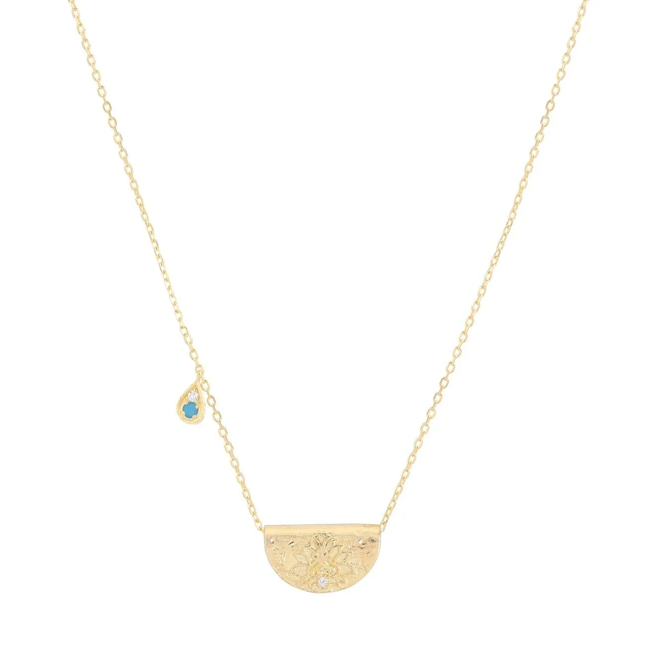 Lotus Birthstone Necklace | December