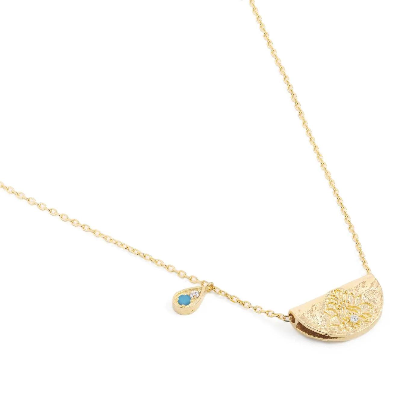 Lotus Birthstone Necklace | December