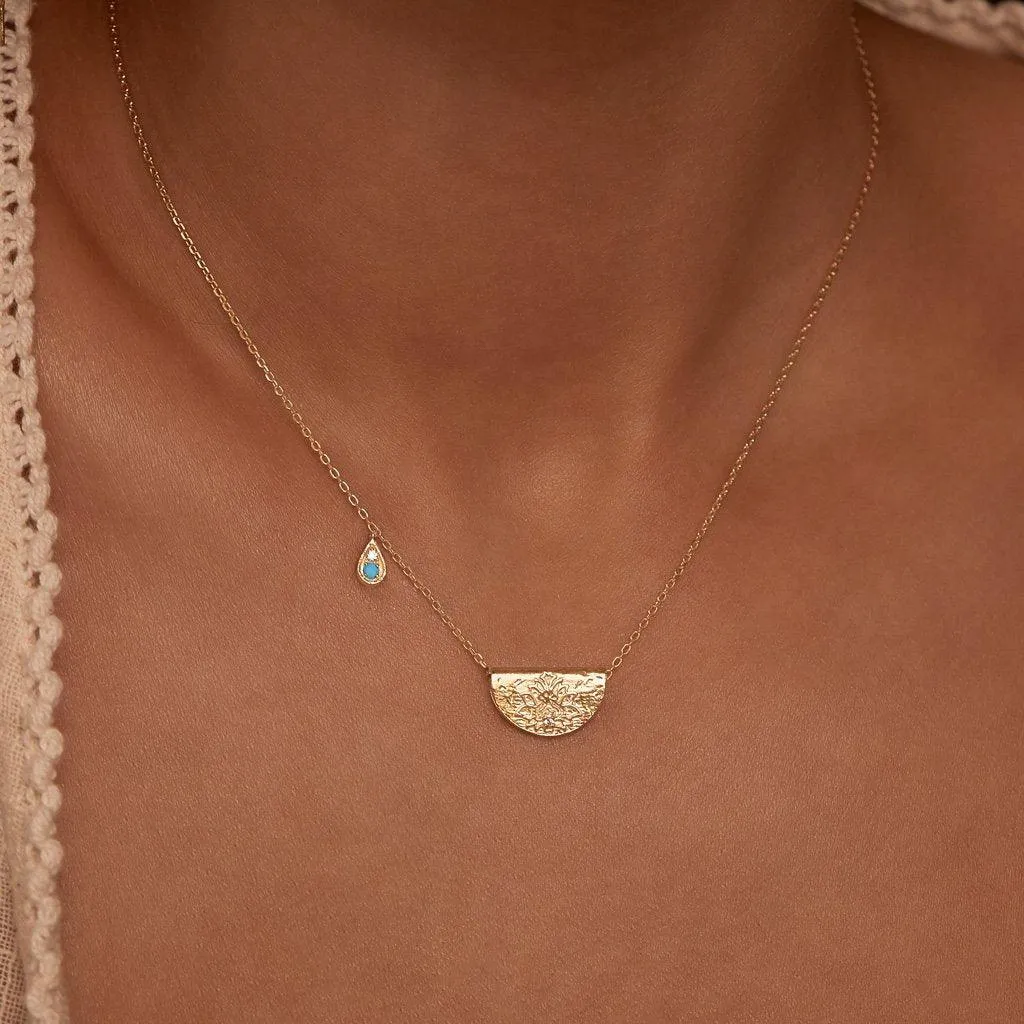 Lotus Birthstone Necklace | December