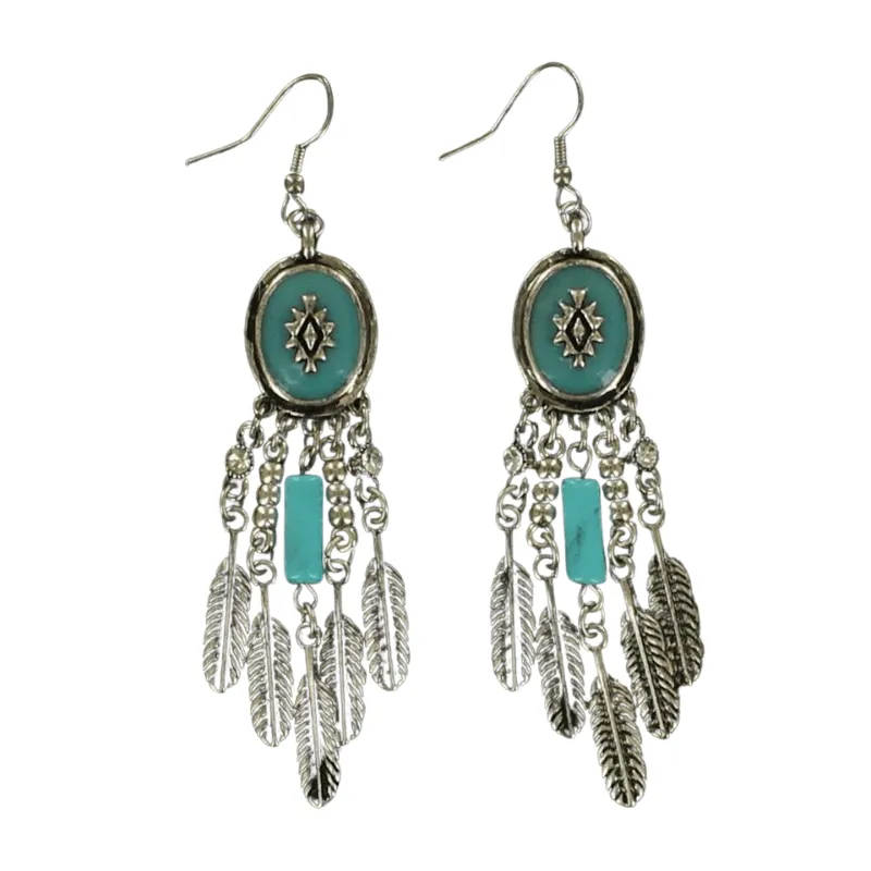 M&F Western Women's Blazin Roxx Feather Earrings 30636