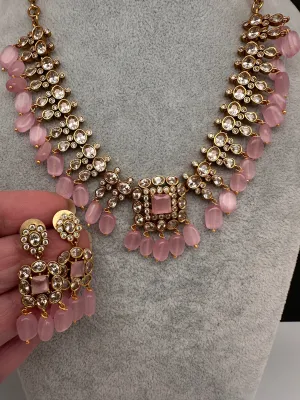 Matte Goddess Lakshmi Color Stone Dainty Necklace