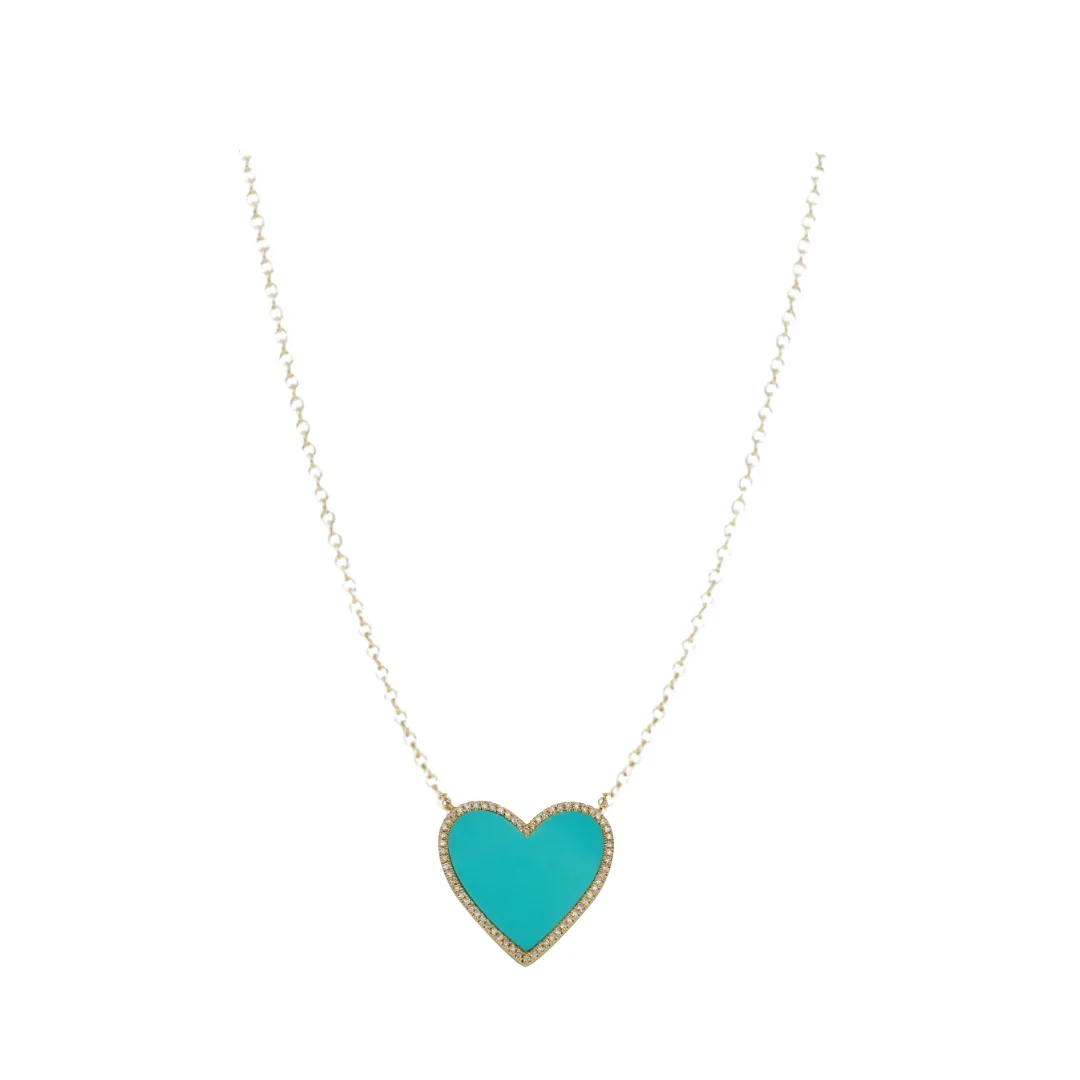 Medium Heart Gemstone Necklace