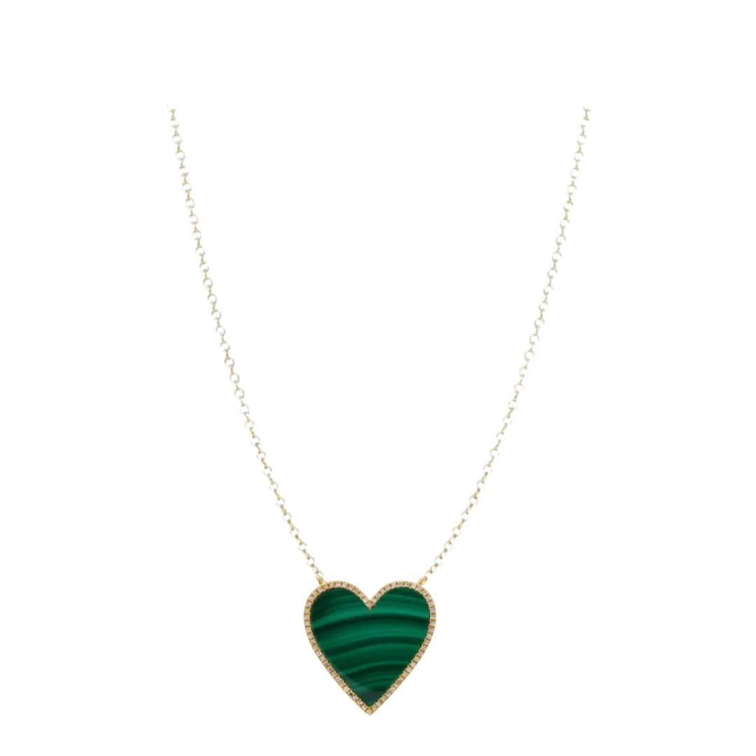 Medium Heart Gemstone Necklace