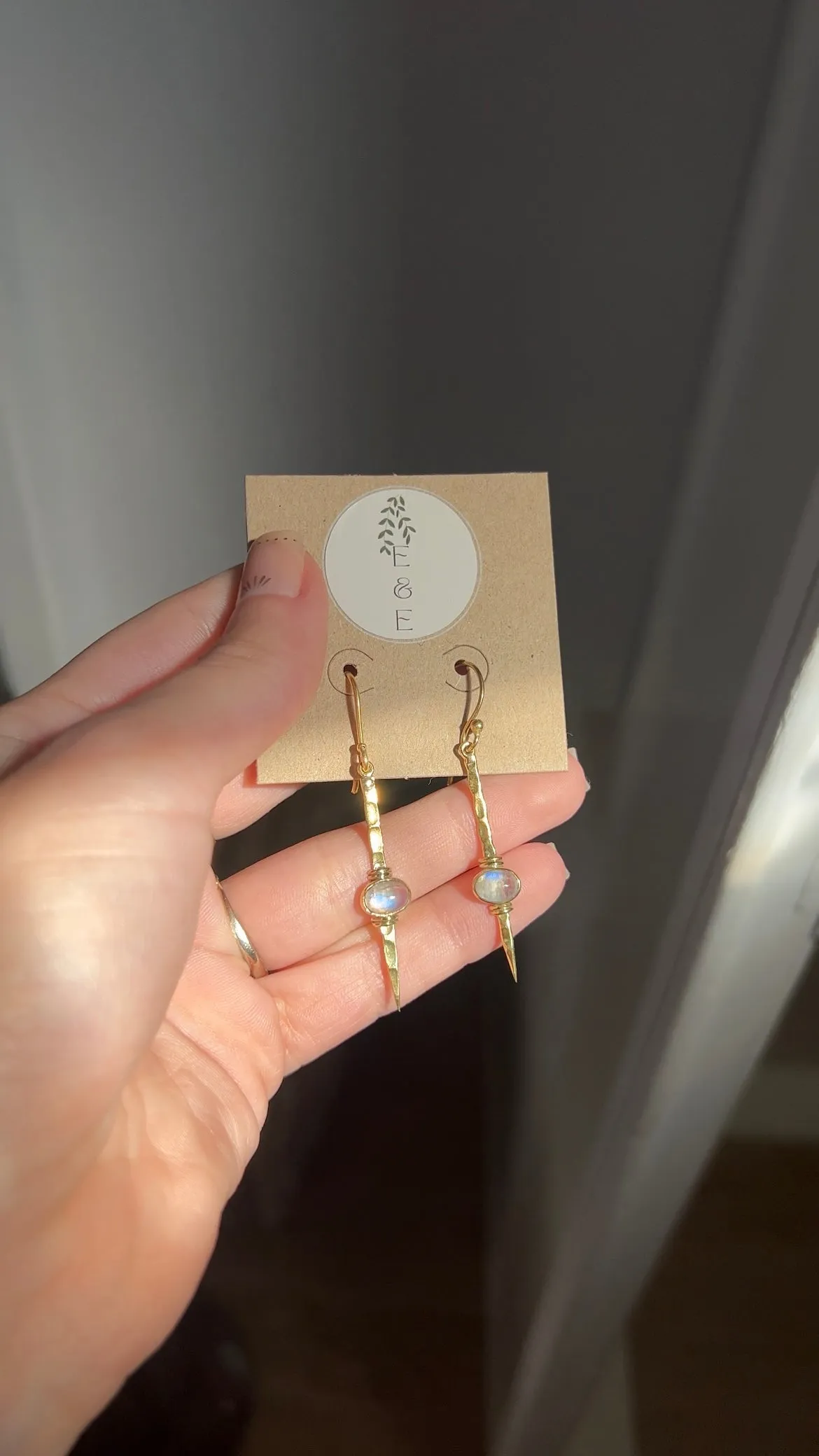 Moon Drops • Moonstone Earrings