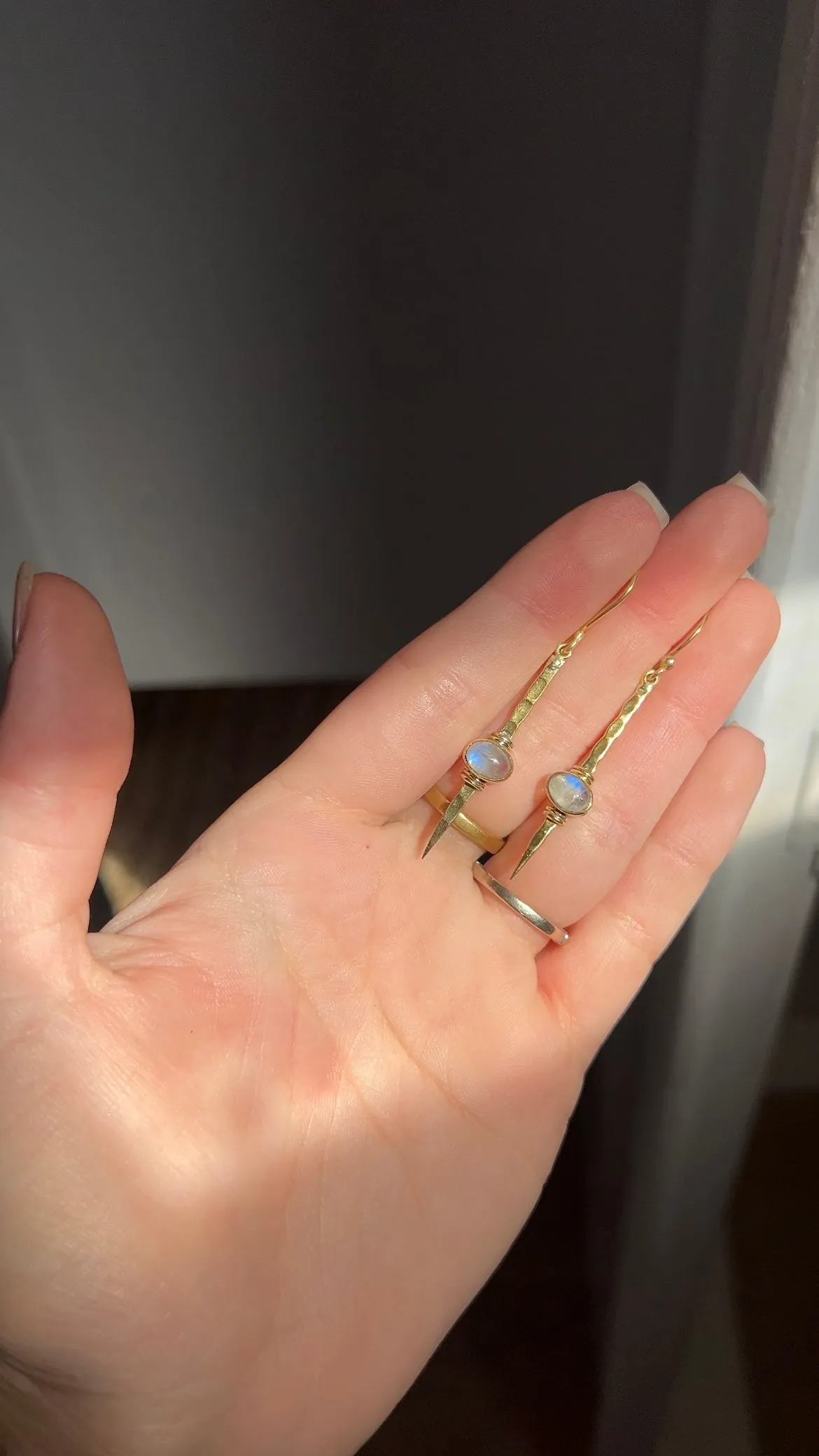 Moon Drops • Moonstone Earrings