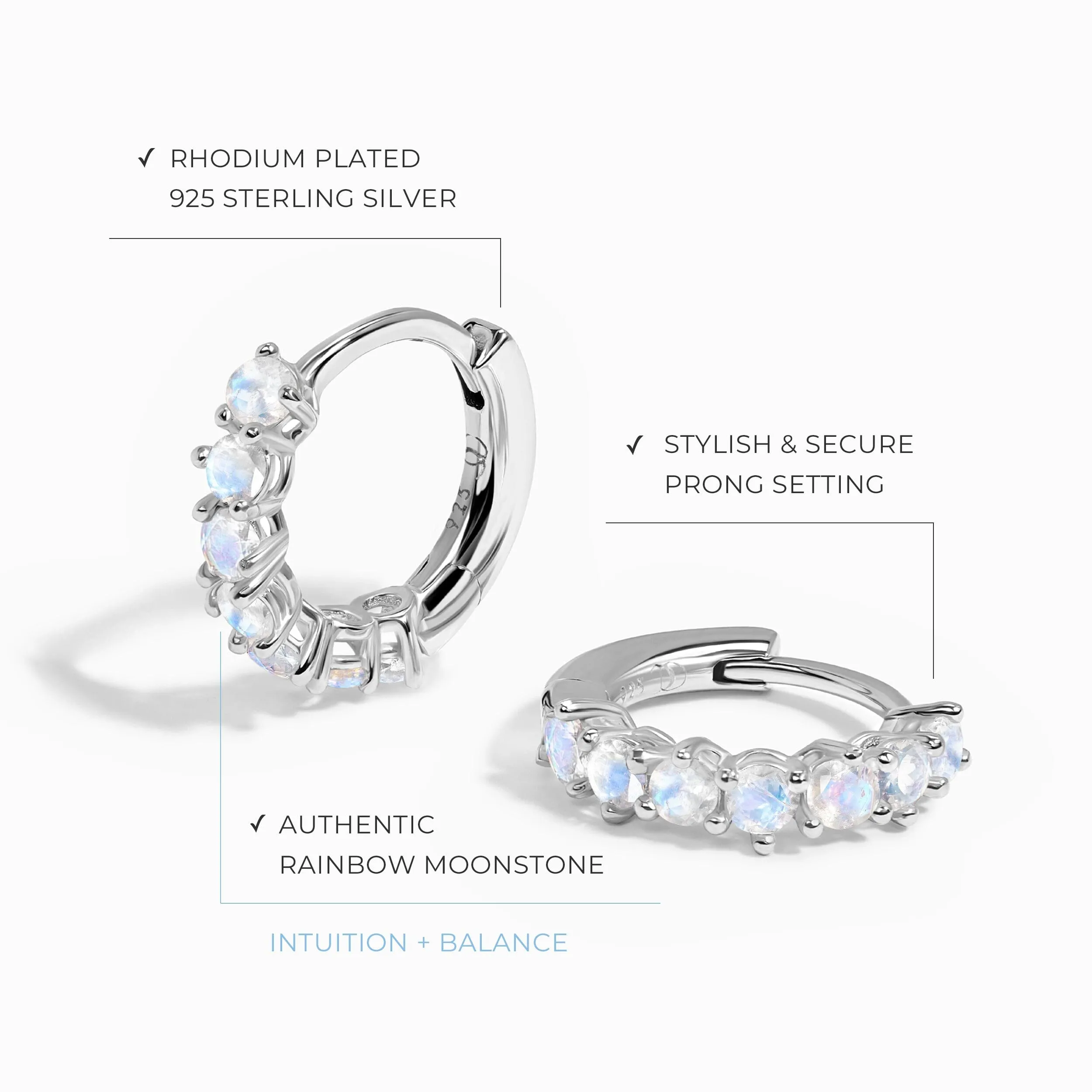 Moonstone Earrings - Bonny Hoops