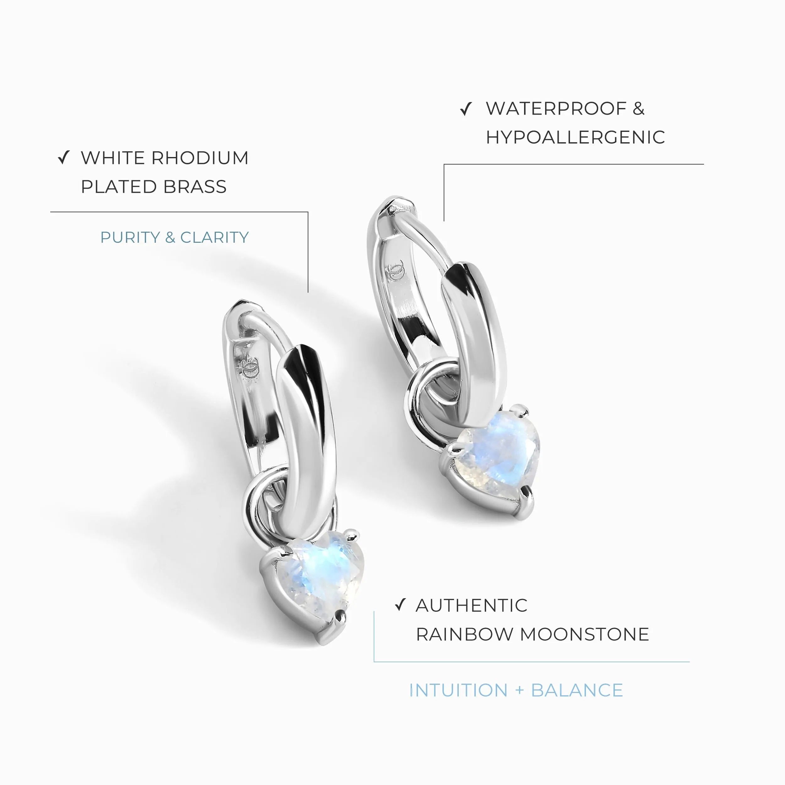 Moonstone Earrings - Love Hoops