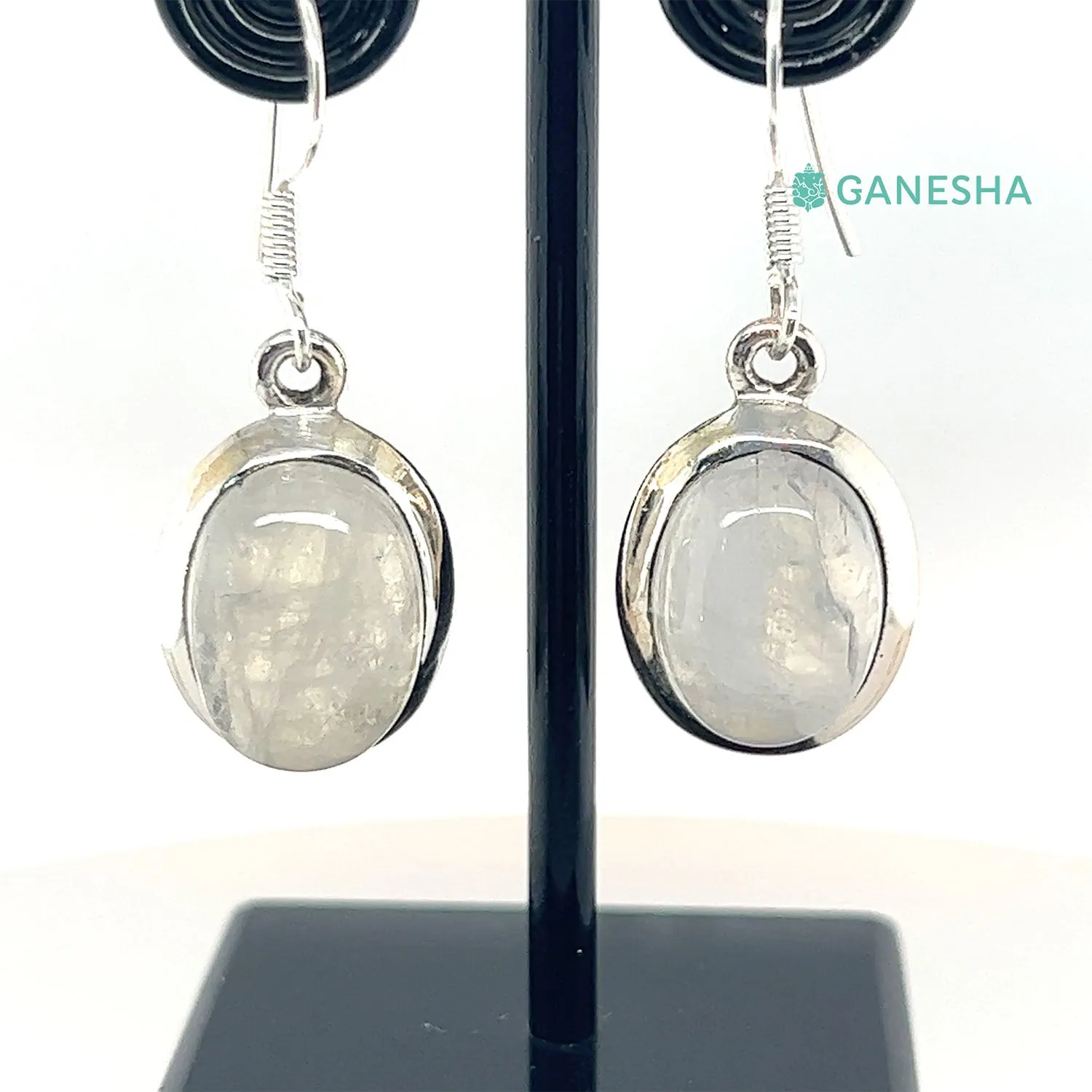 Moonstone Oval (925) Sterling Silver Jewellery Gift Set With Free Chain