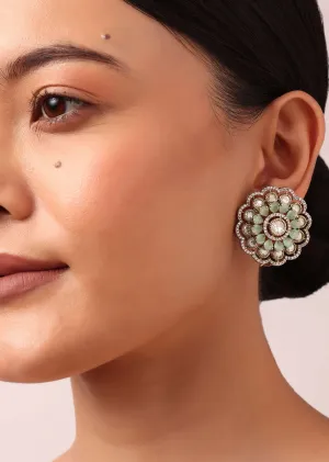 Multi Oversized Kundan Floral Studs