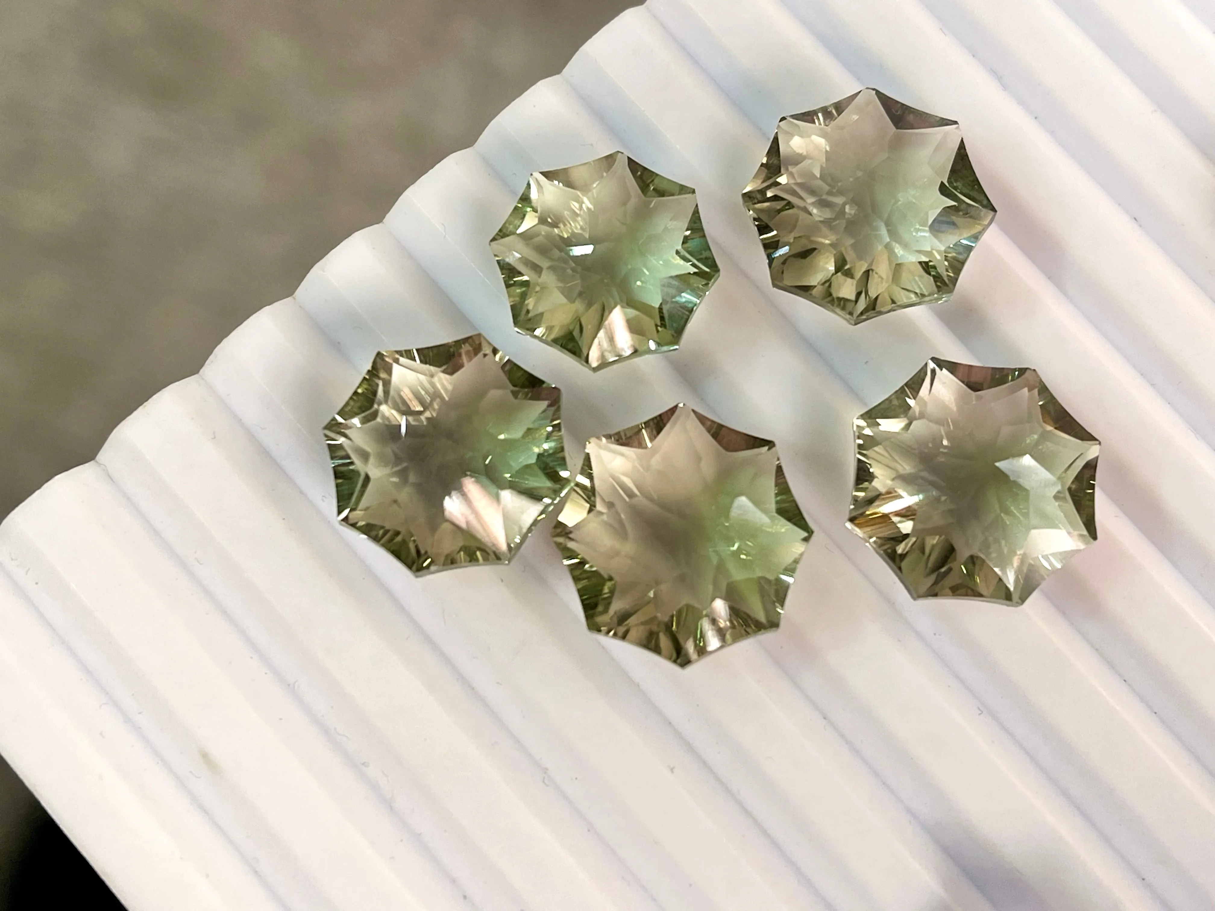Natural Gemstone Rosette Concave Cut Loose Stone