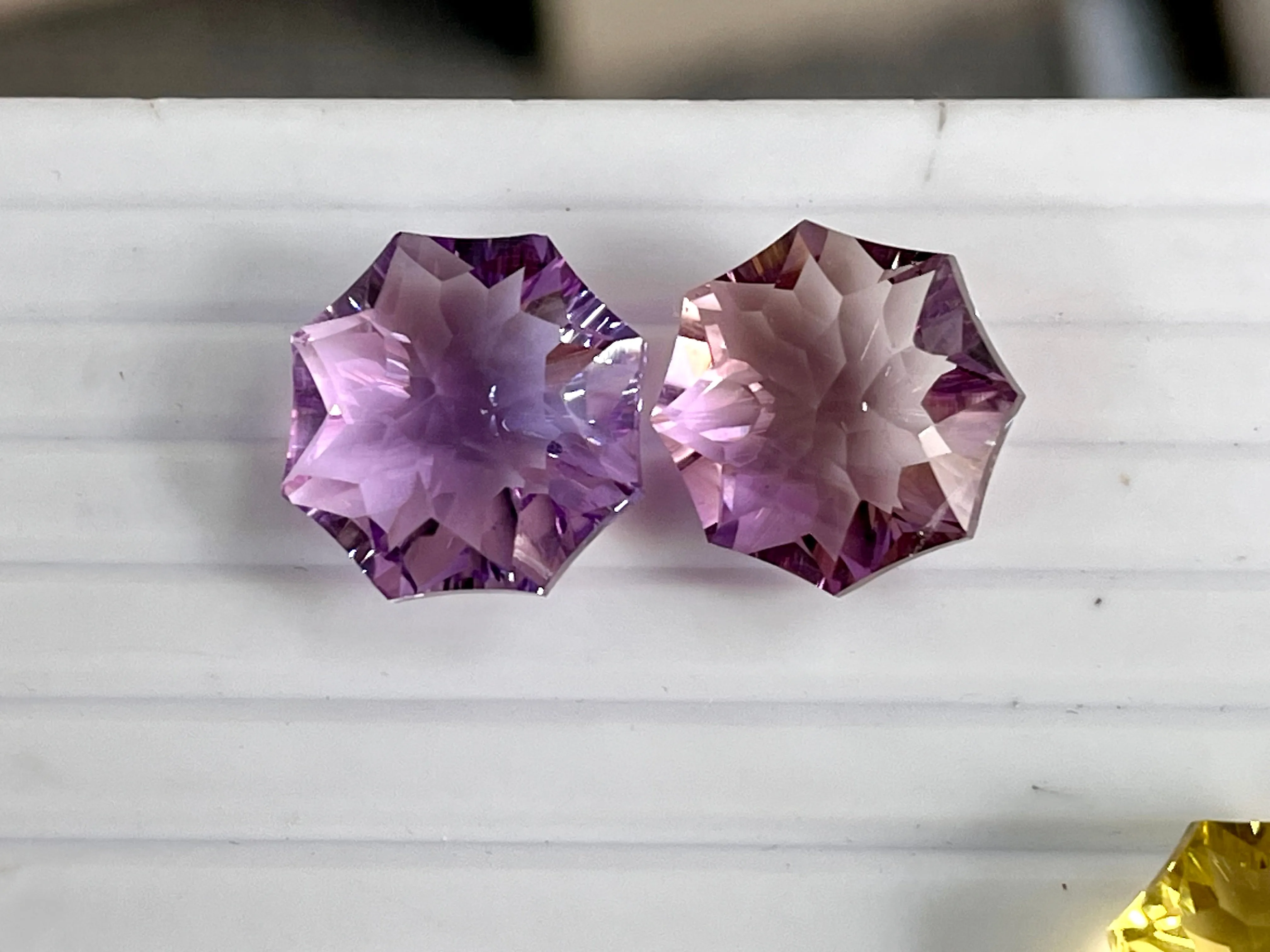 Natural Gemstone Rosette Concave Cut Loose Stone