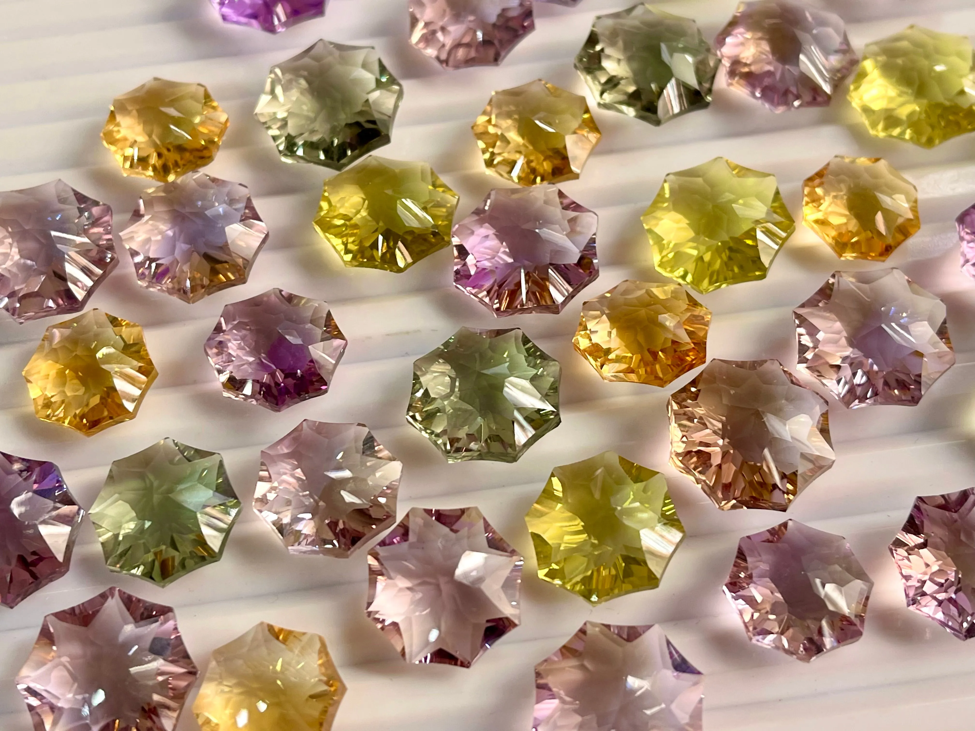 Natural Gemstone Rosette Concave Cut Loose Stone