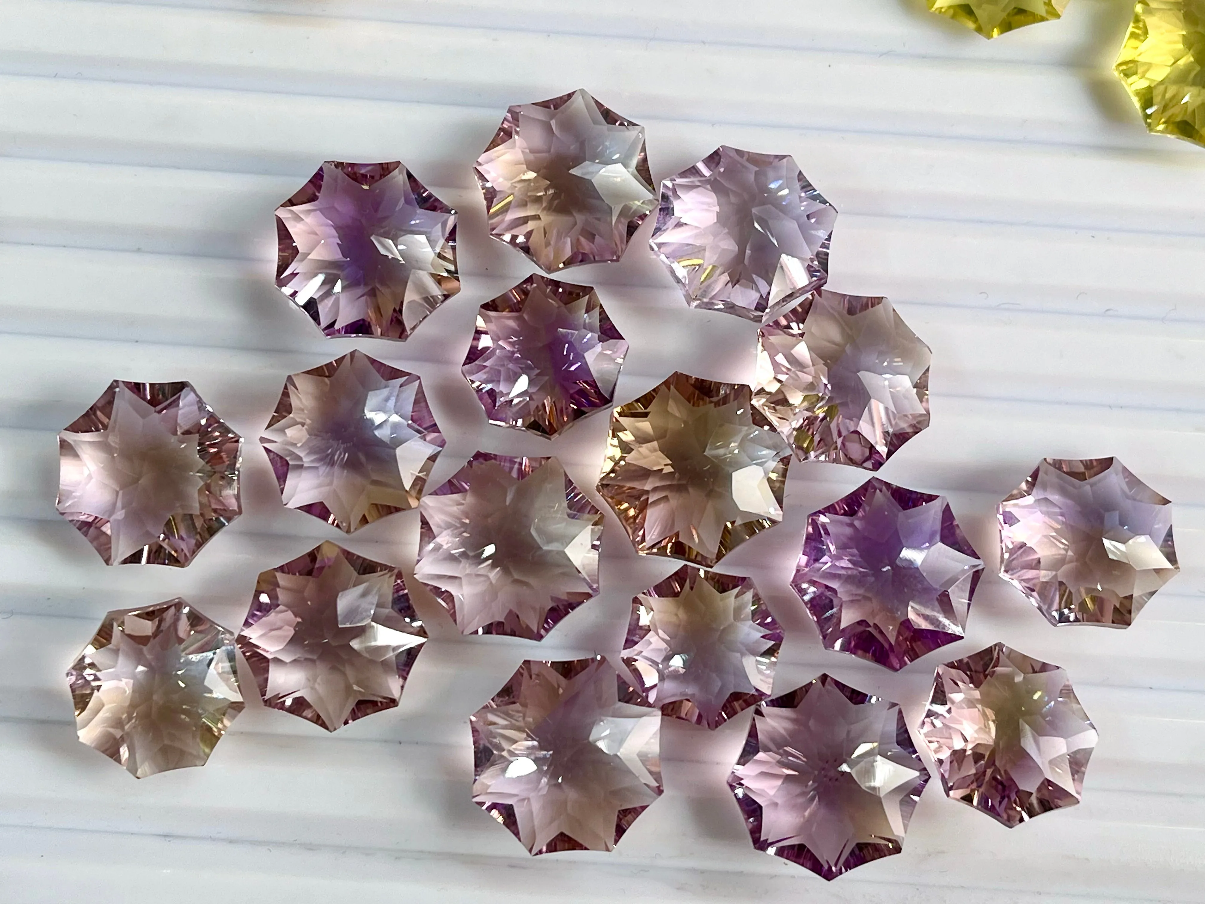 Natural Gemstone Rosette Concave Cut Loose Stone