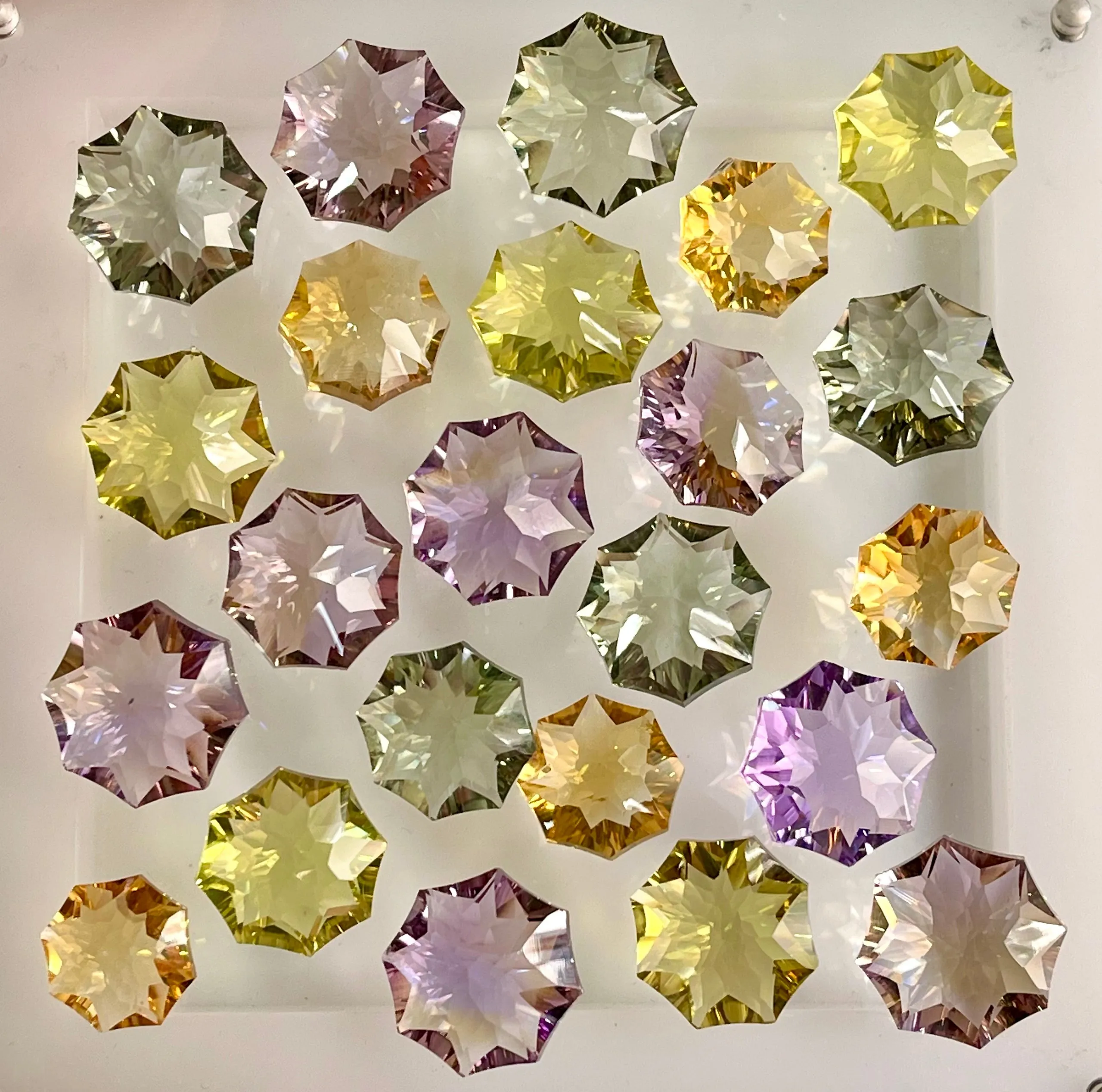 Natural Gemstone Rosette Concave Cut Loose Stone