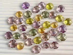 Natural Gemstone Rosette Concave Cut Loose Stone