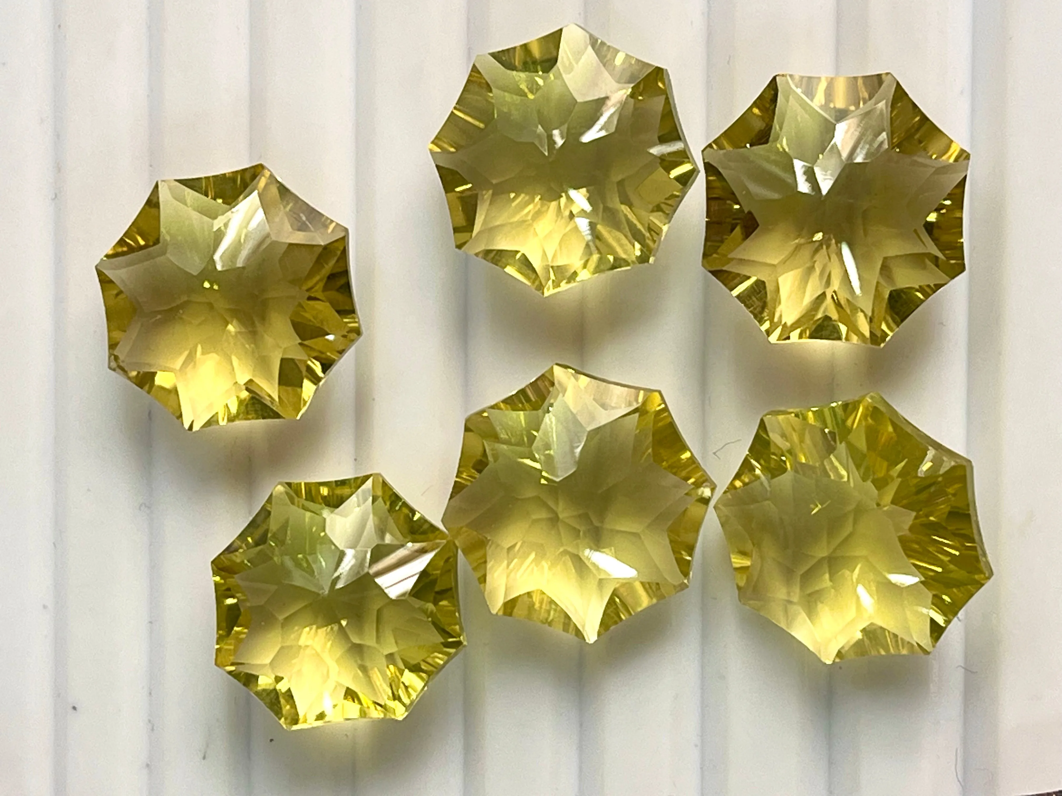Natural Gemstone Rosette Concave Cut Loose Stone