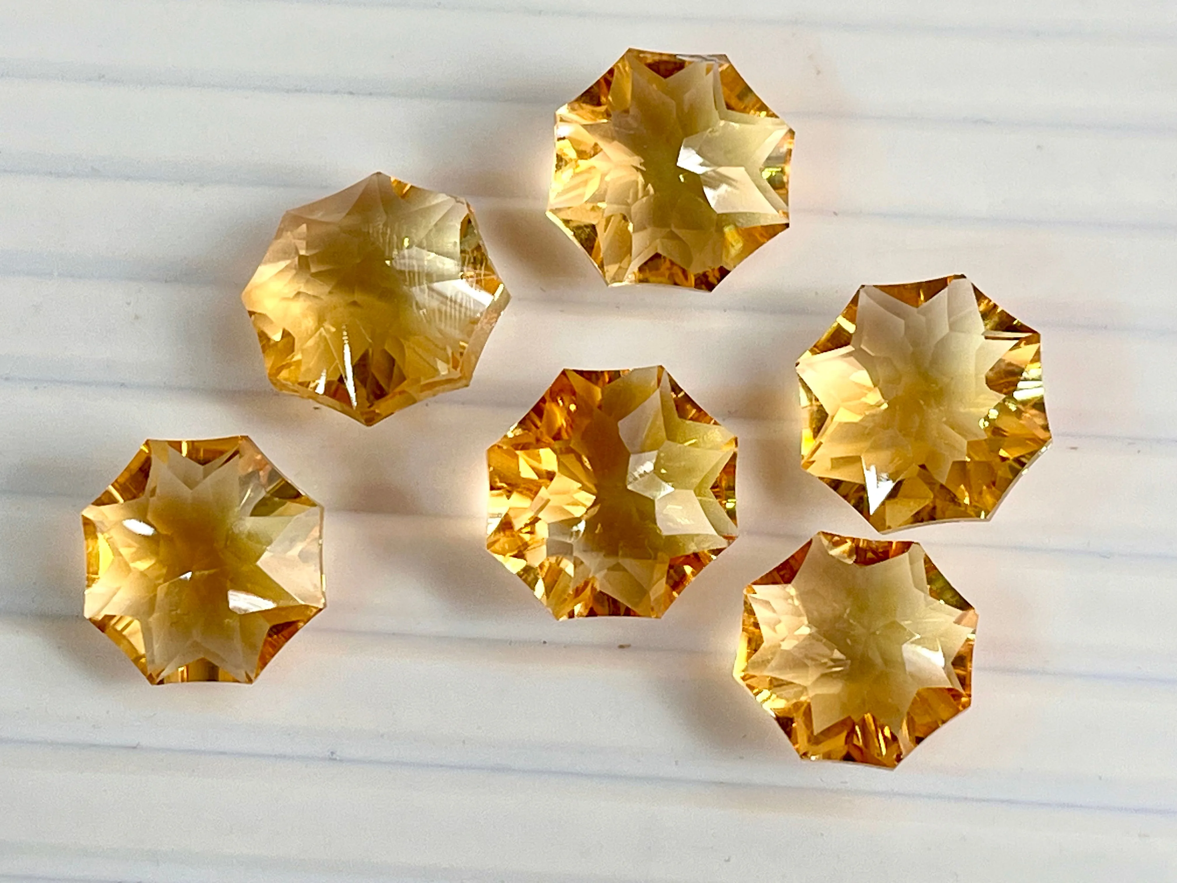 Natural Gemstone Rosette Concave Cut Loose Stone