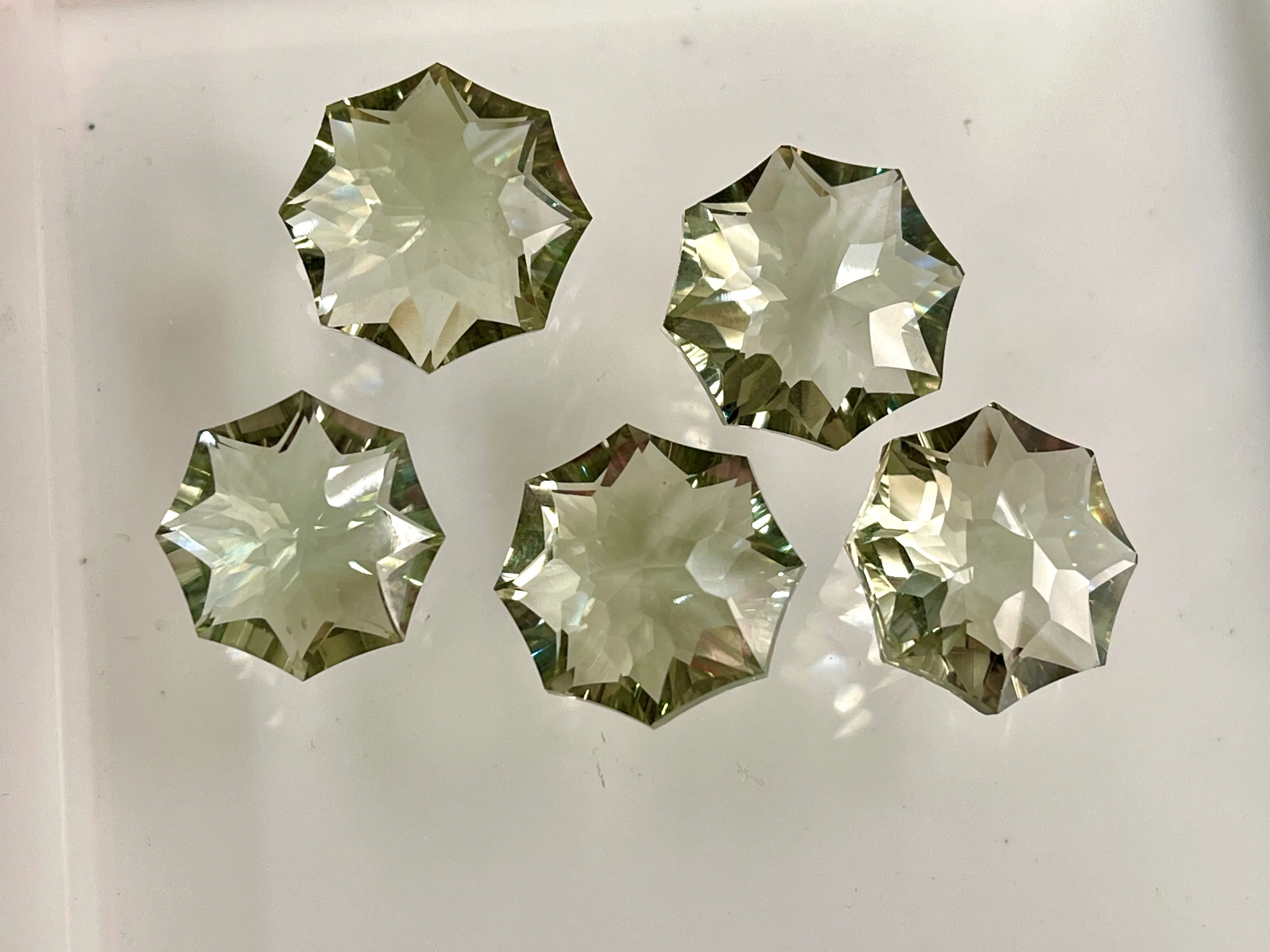 Natural Gemstone Rosette Concave Cut Loose Stone