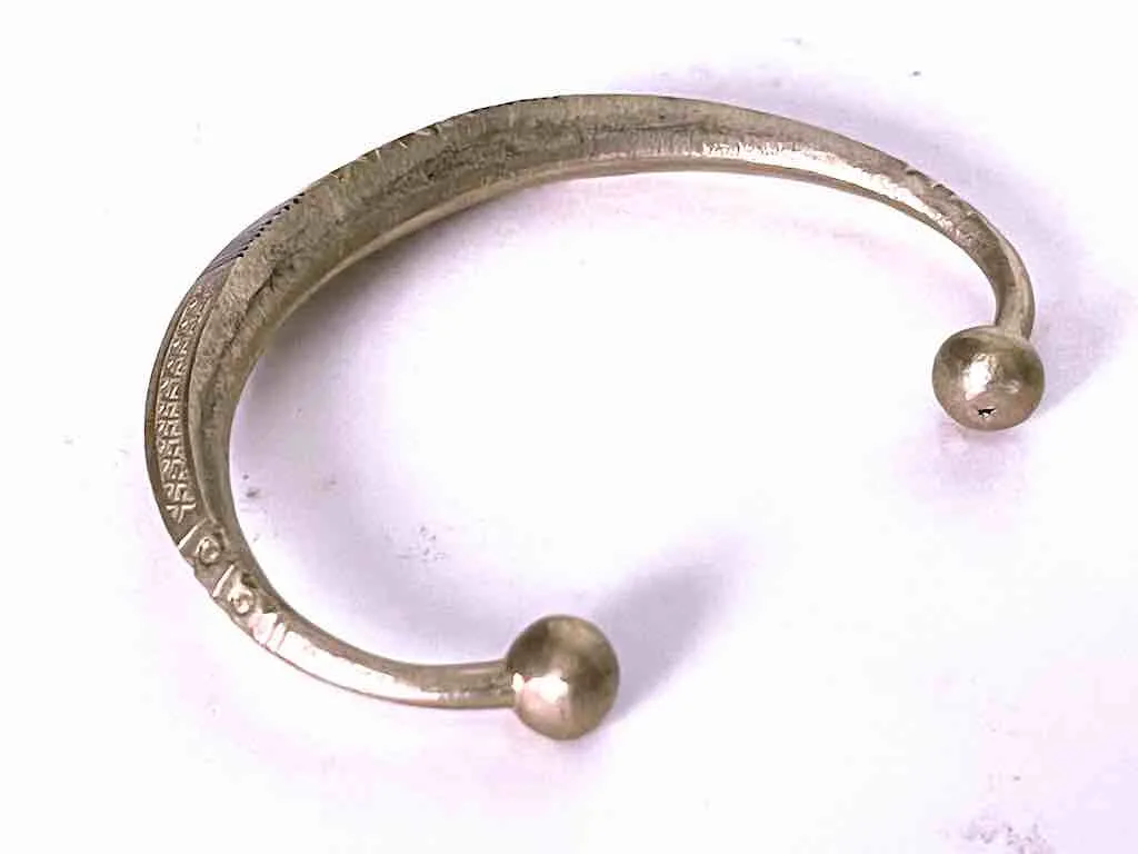 Niger Bend Tuareg Multiple Inlay Metal Bracelet