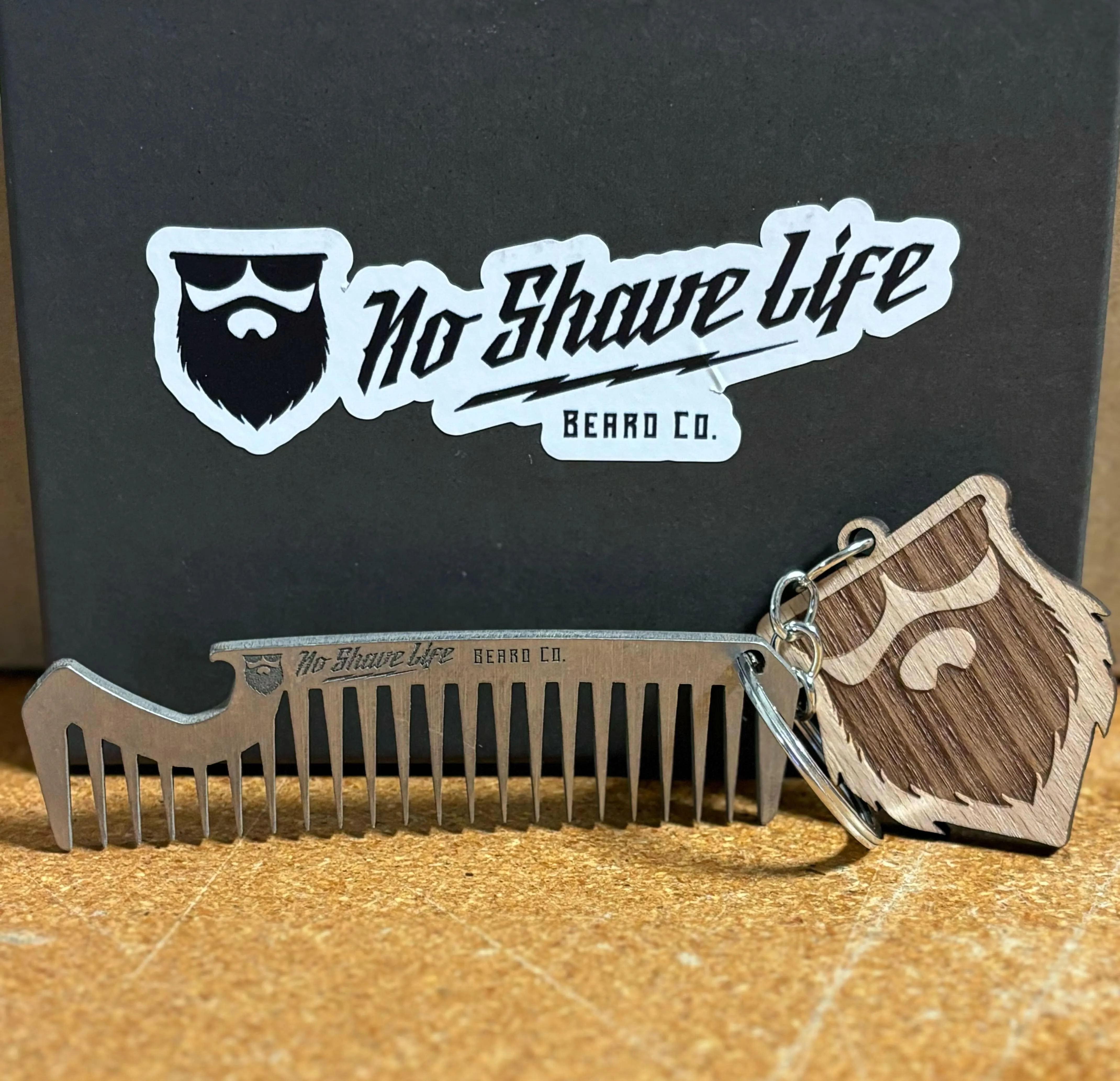 No Shave Life's Titanium Beard Comb with Built-In Beer Bottle Opener