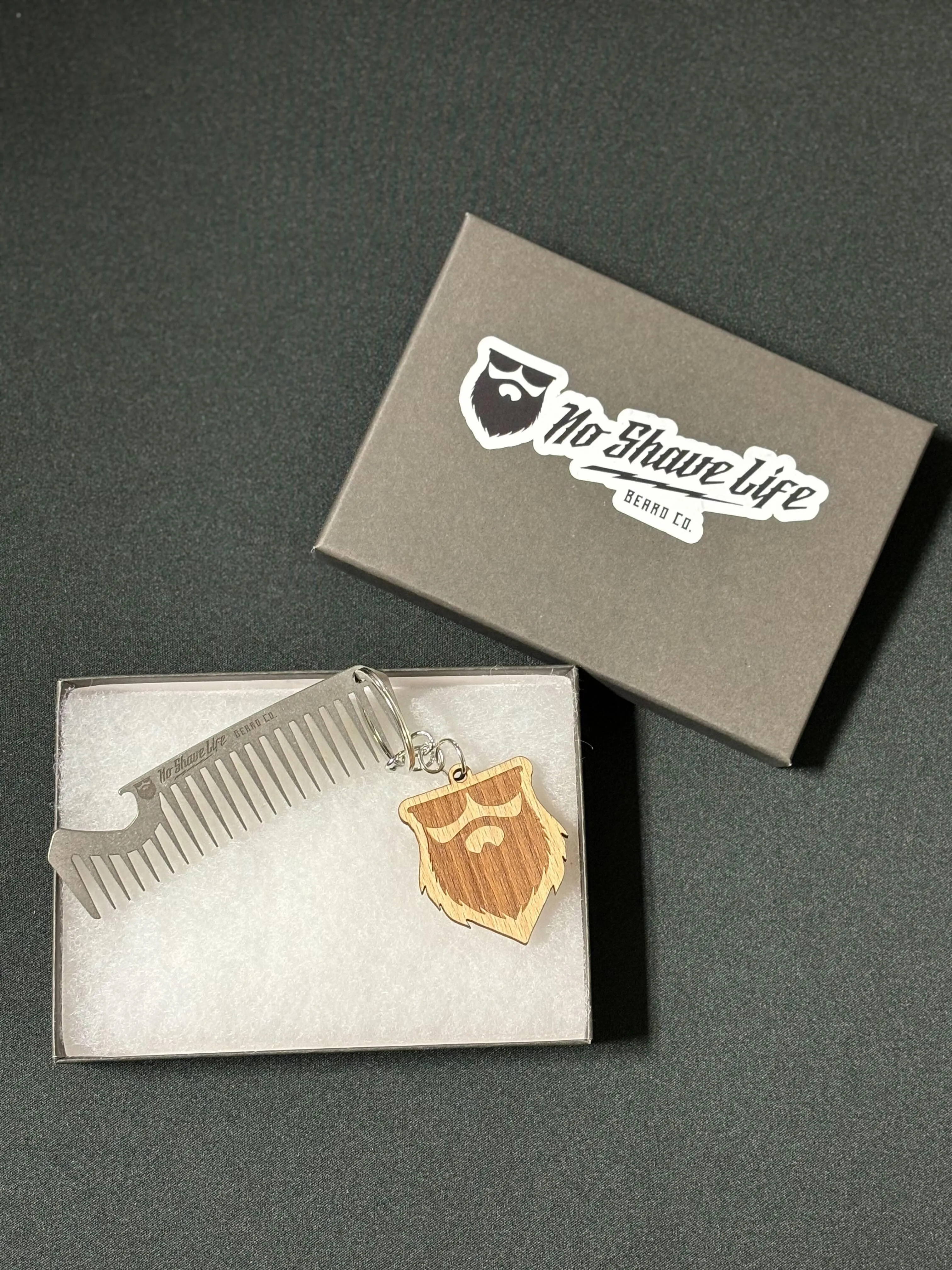 No Shave Life's Titanium Beard Comb with Built-In Beer Bottle Opener