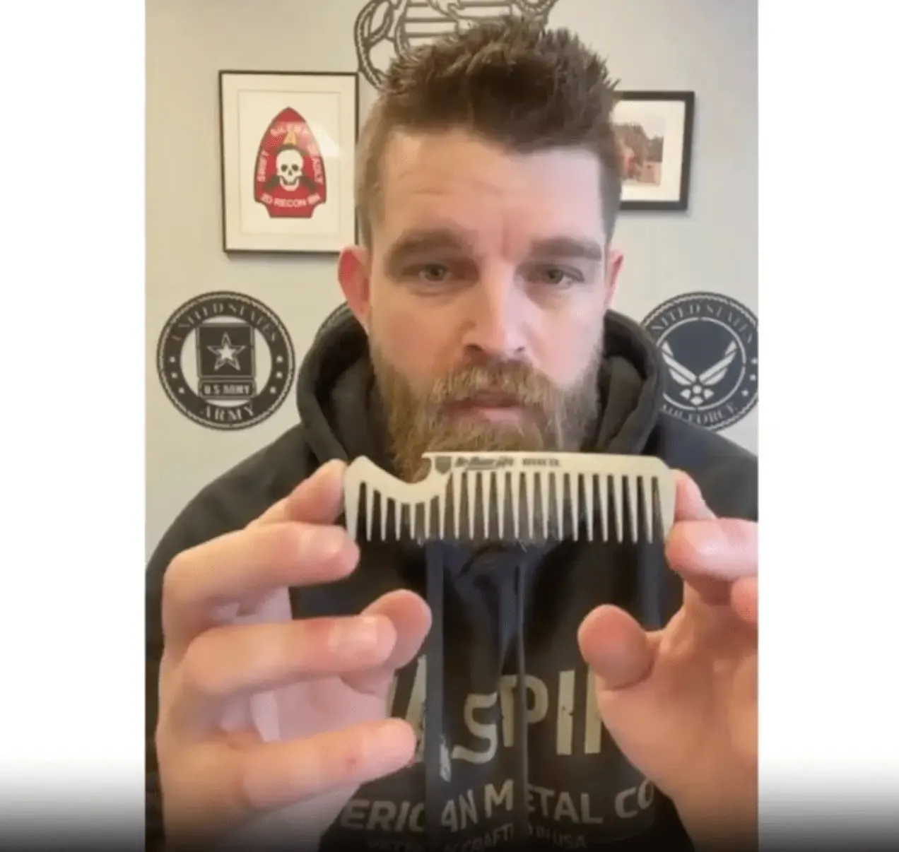 No Shave Life's Titanium Beard Comb with Built-In Beer Bottle Opener