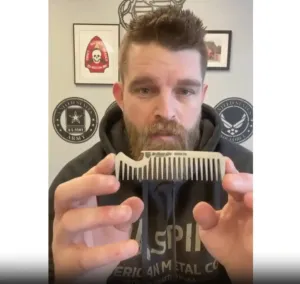 No Shave Life's Titanium Beard Comb with Built-In Beer Bottle Opener