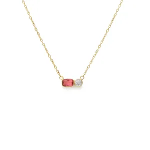 October Opal Birthstone Necklace - Yellow Gold