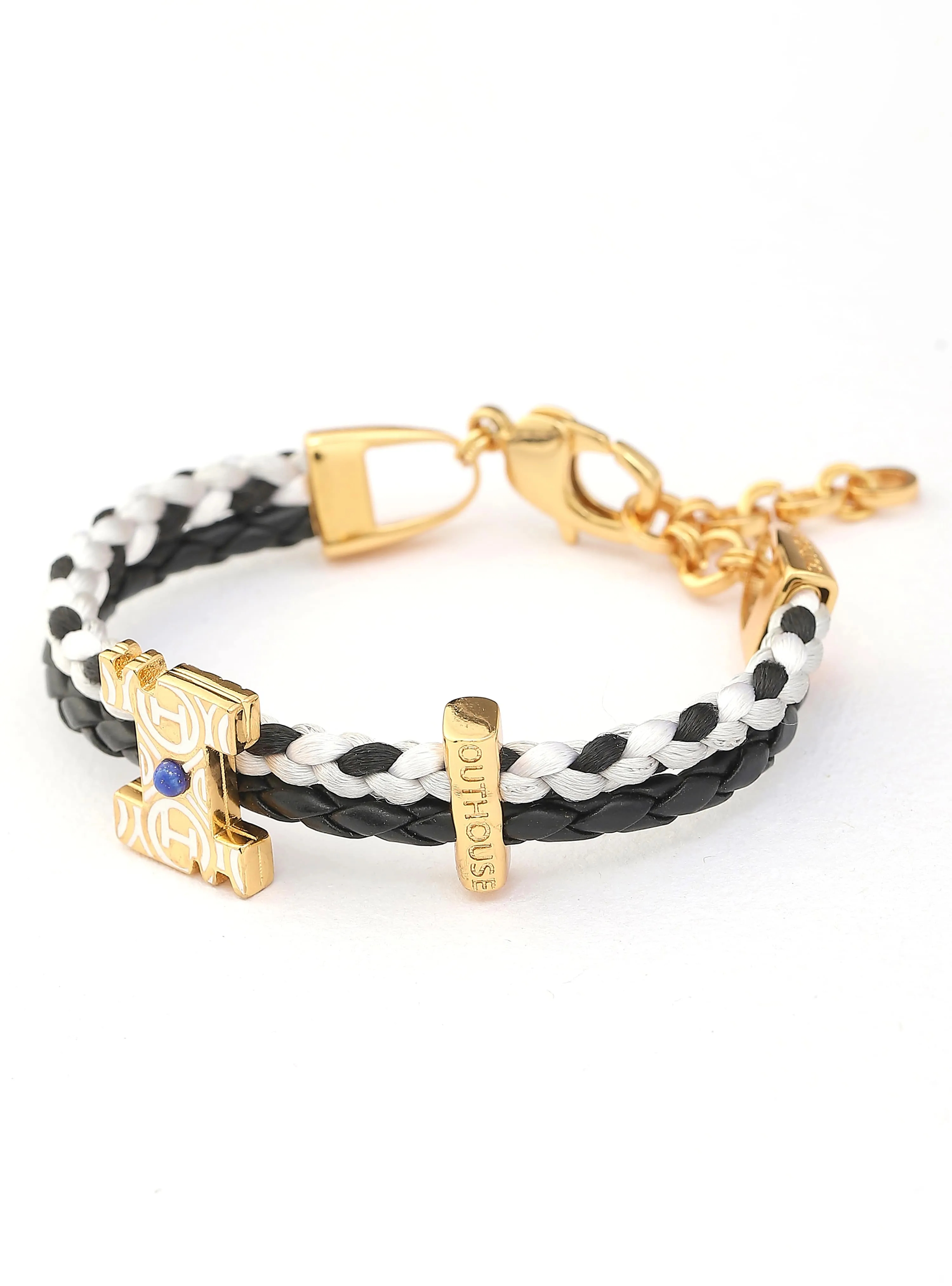 OH Dopamine Bond Bracelet in Noir Black, Gold Finish