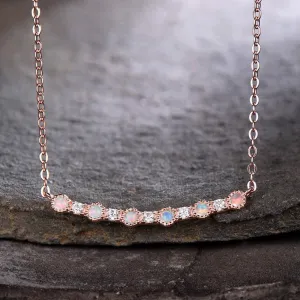 Opal Pendant Pendant Necklace Silver Moissanite Rose Gold Plated/14K/18K-14 Inches