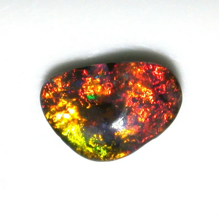 Orange multi coloured solid boulder opal