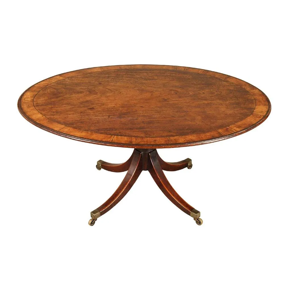Oval Cross-Banded Breakfast Table