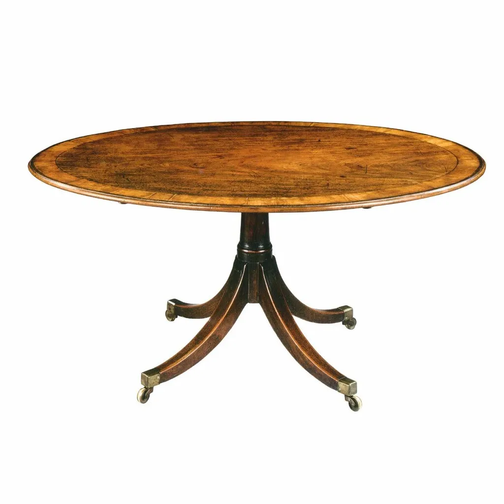 Oval Cross-Banded Breakfast Table