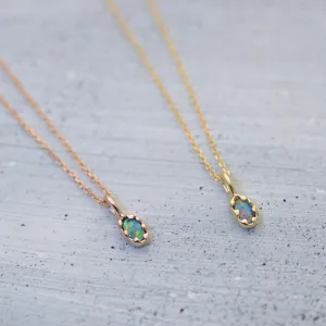 Oval opal mud Necklace (5x3mm / doublet opal)