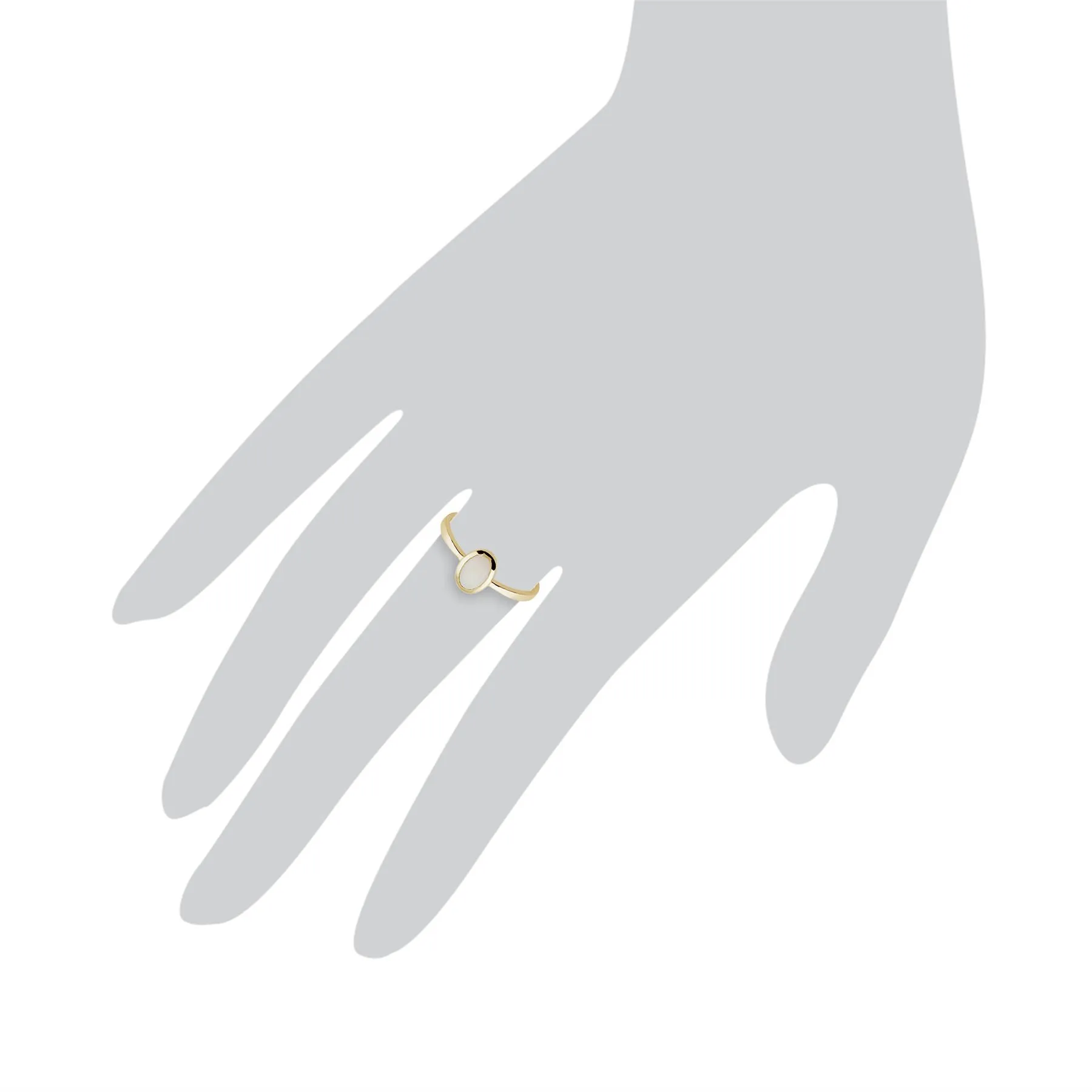 Ovaler Opal Ring in 9ct Gelb Gold