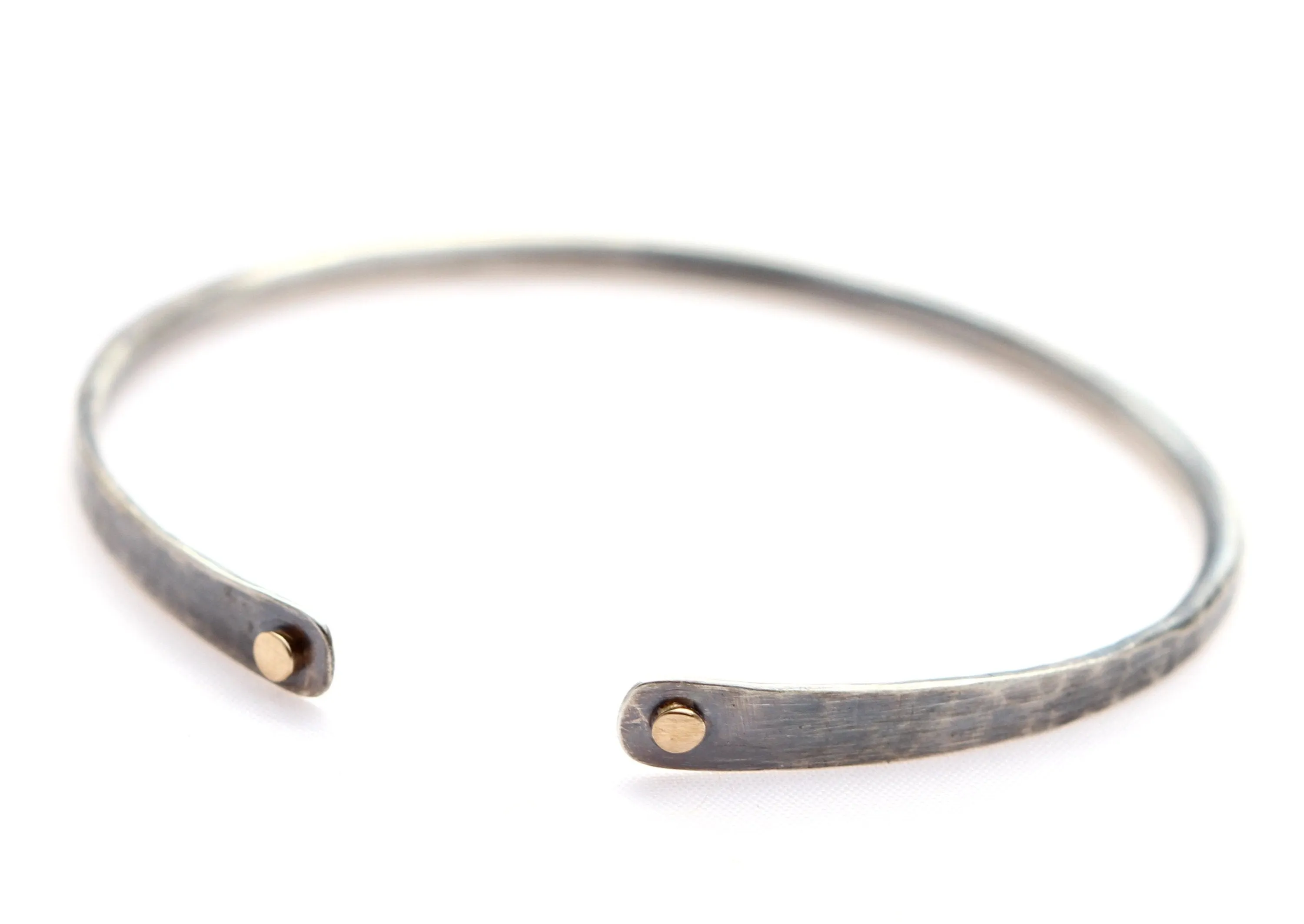Oxidized Sterling Silver Bracelet with 14k Gold