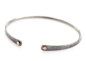 Oxidized Sterling Silver Bracelet with 14k Gold