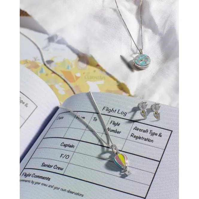 Pearlised Enamel Earth Locket Diamond Pendant P5301