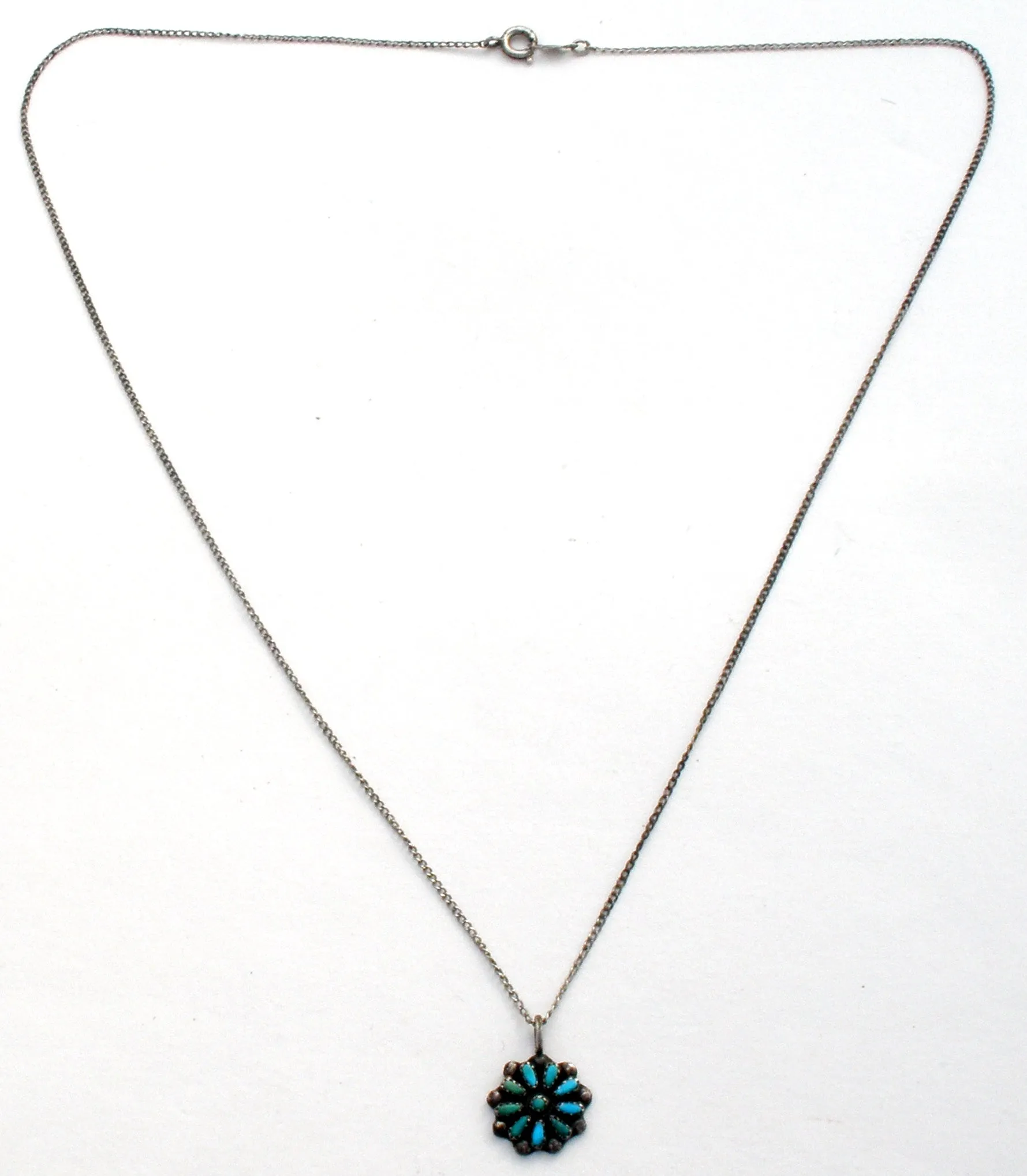 Petit Point Turquoise Necklace Vintage
