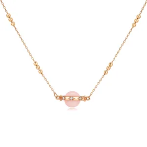 Pink Opal Gold Necklace - Anahata