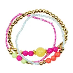 Pink Poppy Set Of 3 Festival Bracelets