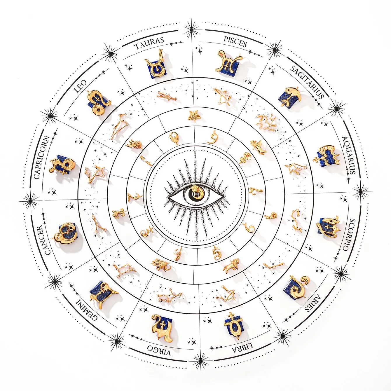 Pisces Zodiac Studs