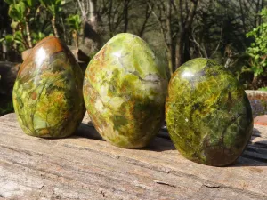 Polished Dendritic Opal Standing Free Forms  x 3 From Moralambo, Madagascar