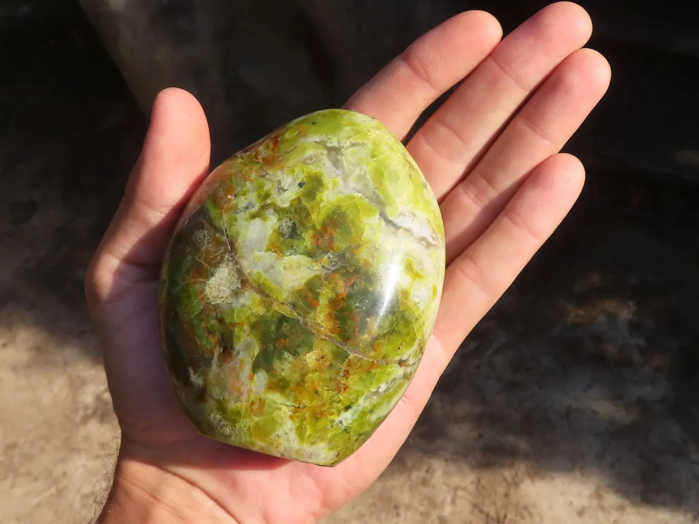 Polished Dendritic Opal Standing Free Forms  x 3 From Moralambo, Madagascar