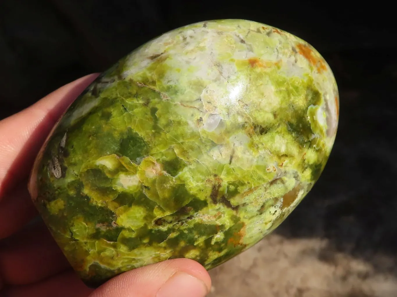 Polished Dendritic Opal Standing Free Forms  x 3 From Moralambo, Madagascar