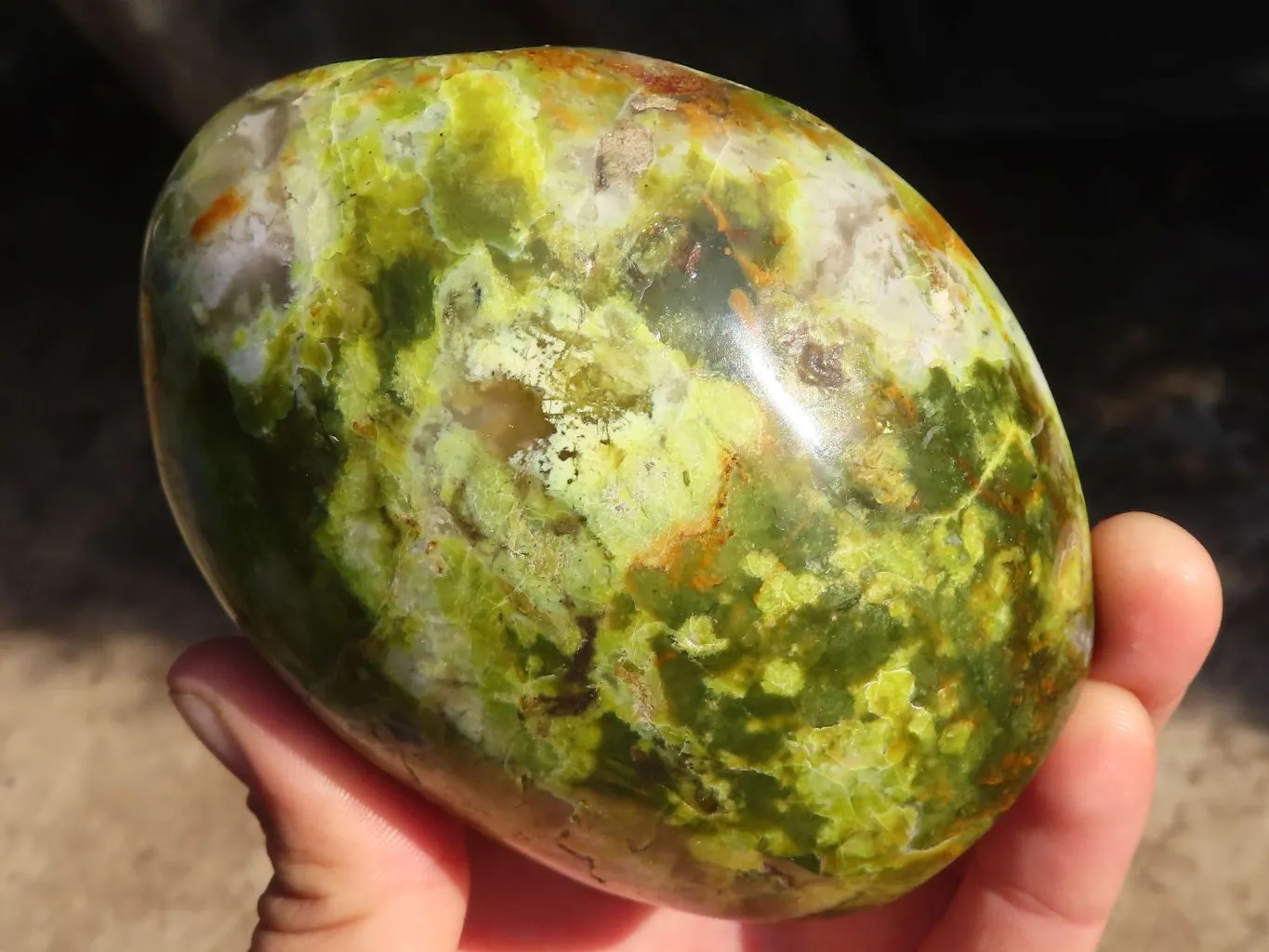Polished Dendritic Opal Standing Free Forms  x 3 From Moralambo, Madagascar